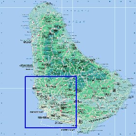 Administrativa mapa de Barbados