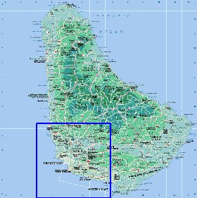 Administrativa mapa de Barbados