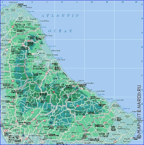 Administrativa mapa de Barbados