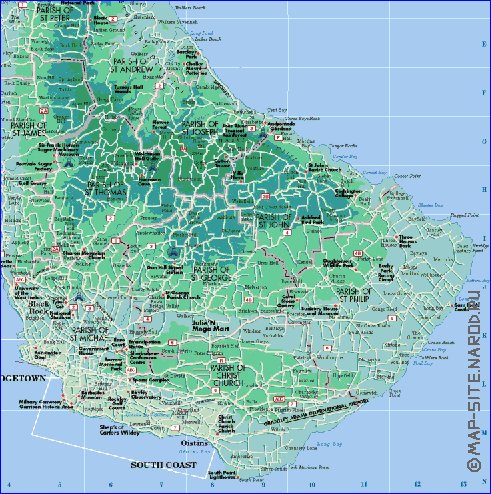 Administrativa mapa de Barbados