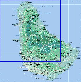 Administratives carte de Barbade