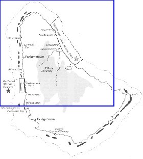mapa de Barbados em ingles