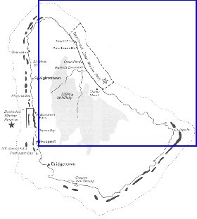 mapa de Barbados em ingles