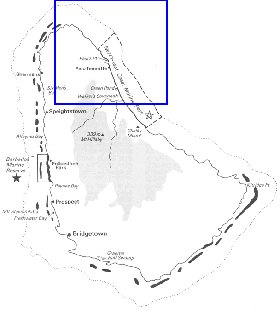 mapa de Barbados em ingles