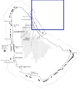 mapa de Barbados em ingles