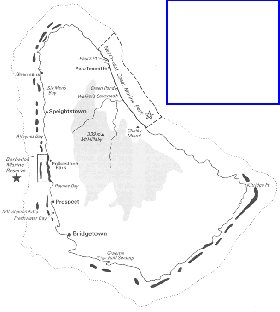 mapa de Barbados em ingles