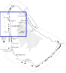 mapa de Barbados em ingles