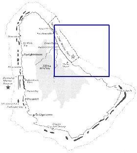 mapa de Barbados em ingles