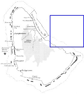 mapa de Barbados em ingles