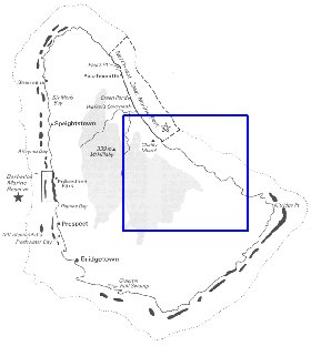 mapa de Barbados em ingles