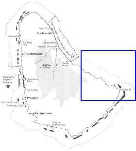 mapa de Barbados em ingles