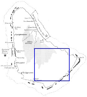 mapa de Barbados em ingles