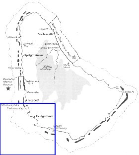 mapa de Barbados em ingles