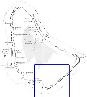 mapa de Barbados em ingles