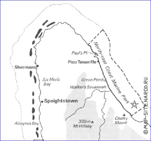 carte de Barbade en anglais