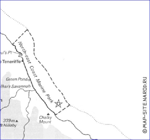 carte de Barbade en anglais