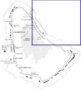 mapa de Barbados em ingles