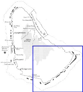 mapa de Barbados em ingles