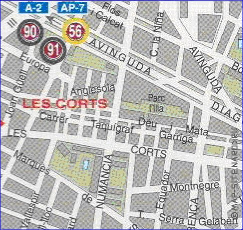 carte de Barcelone en espagnol