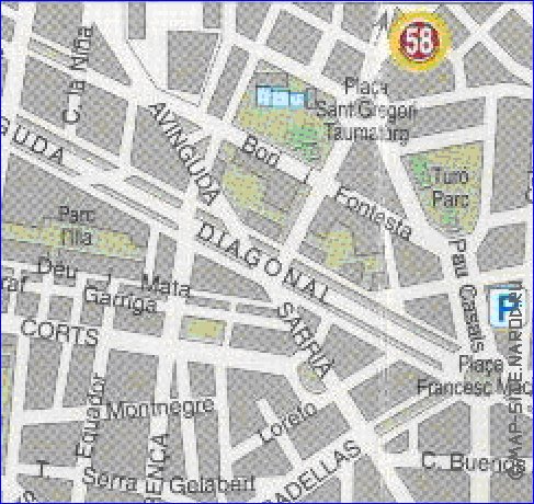 carte de Barcelone en espagnol