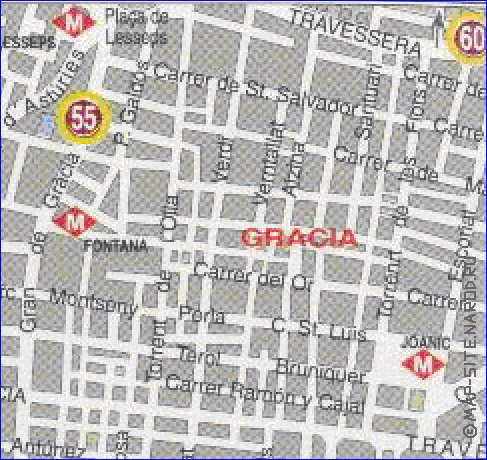 carte de Barcelone en espagnol