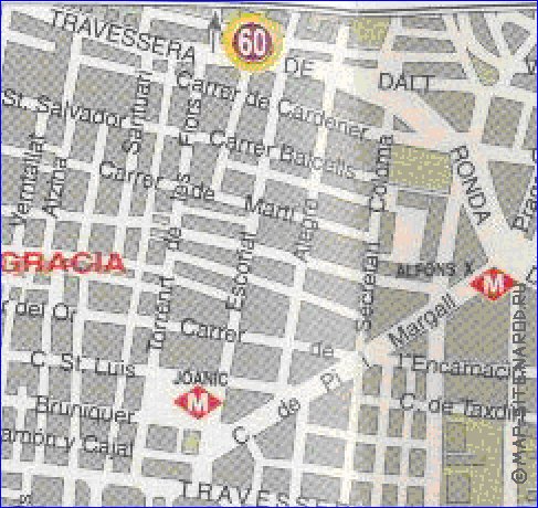 carte de Barcelone en espagnol