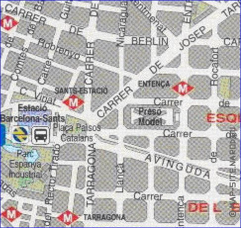 carte de Barcelone en espagnol