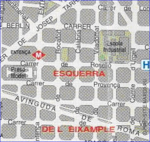 carte de Barcelone en espagnol