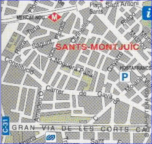 carte de Barcelone en espagnol