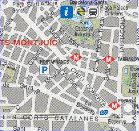 carte de Barcelone en espagnol