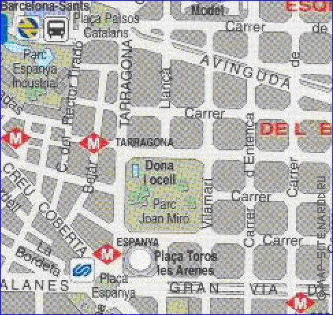 carte de Barcelone en espagnol