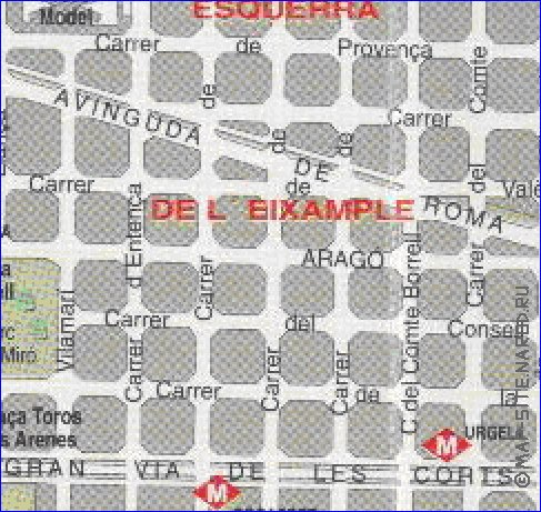 carte de Barcelone en espagnol