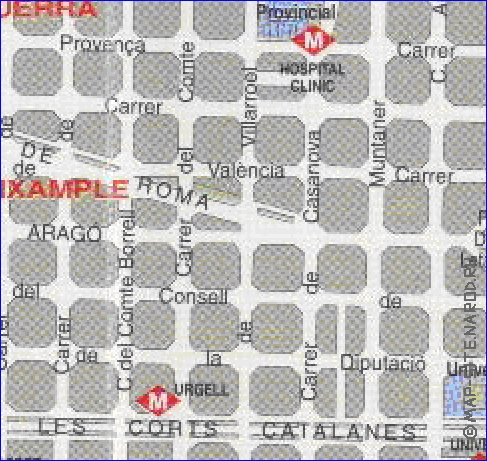 carte de Barcelone en espagnol