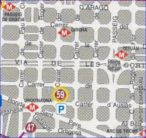 carte de Barcelone en espagnol