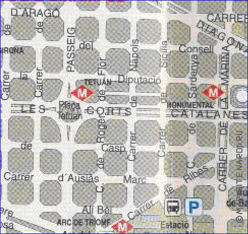 carte de Barcelone en espagnol