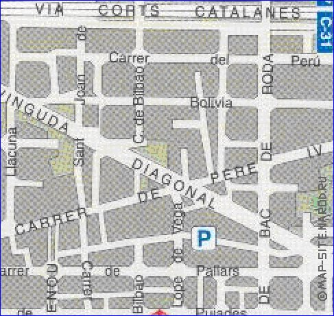 carte de Barcelone en espagnol