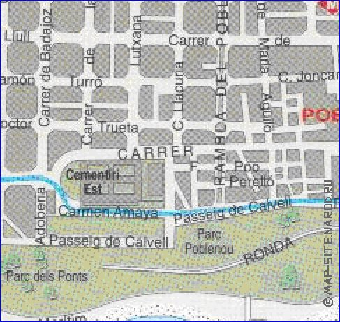 carte de Barcelone en espagnol