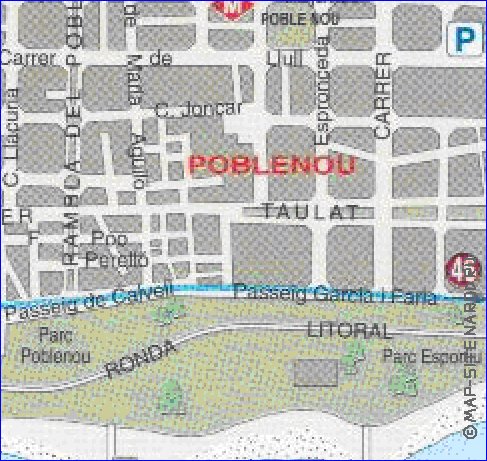 carte de Barcelone en espagnol