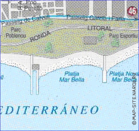 carte de Barcelone en espagnol