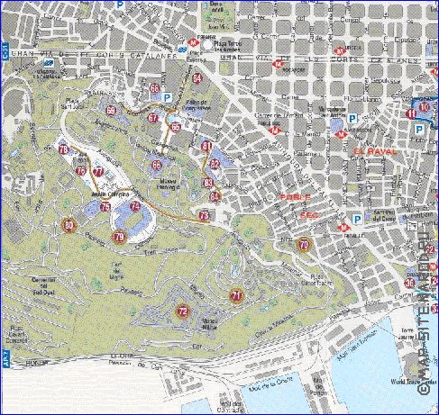 mapa de Barcelona em espanhol