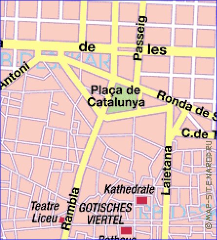 carte de Barcelone en allemand