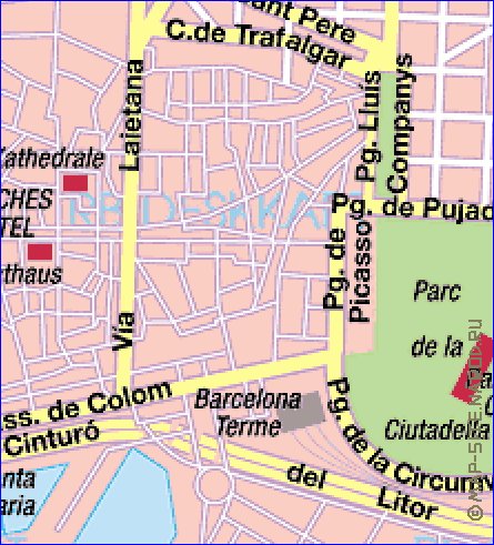 carte de Barcelone en allemand