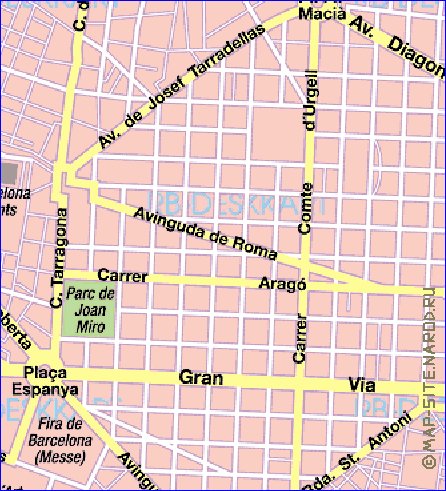 carte de Barcelone en allemand