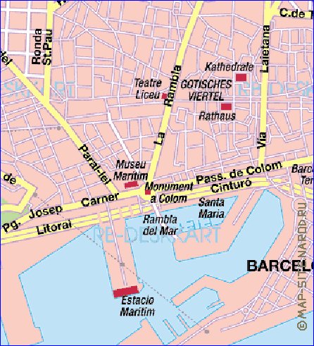 carte de Barcelone en allemand