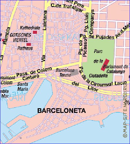 carte de Barcelone en allemand