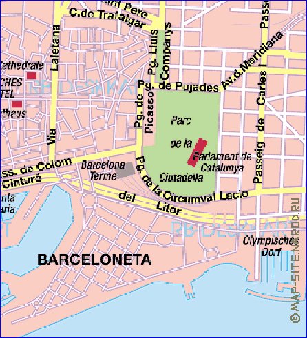 carte de Barcelone en allemand