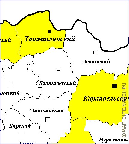 Administrativa mapa de Bascortostao