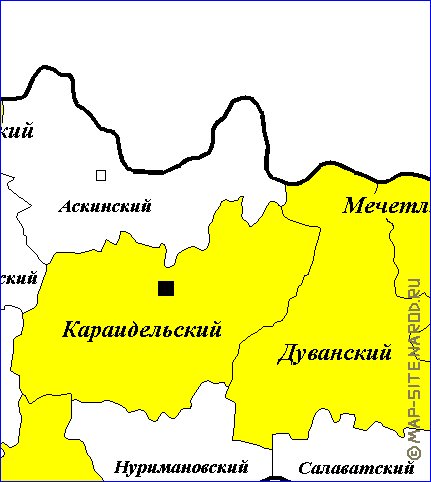 Administrativa mapa de Bascortostao