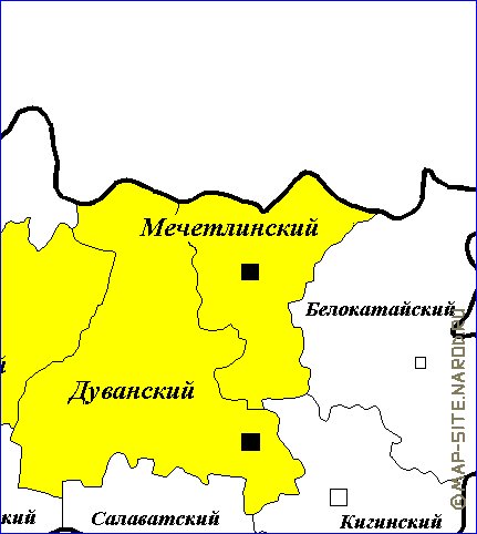 Administrativa mapa de Bascortostao