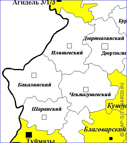 Administrativa mapa de Bascortostao